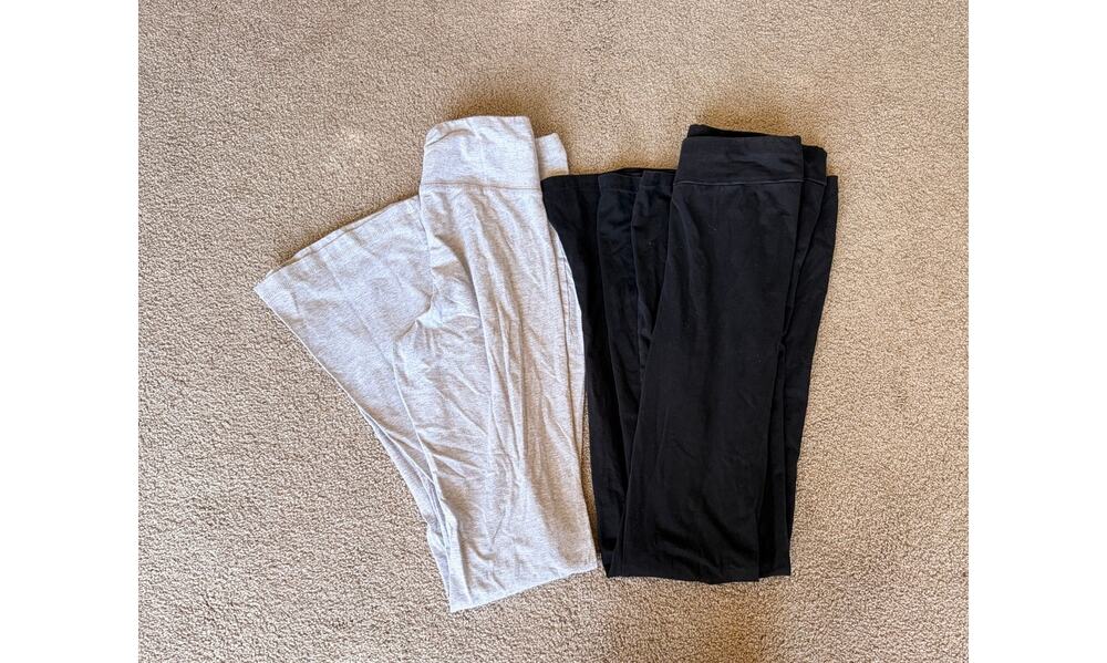 Black and Gray Flare Wide Pants